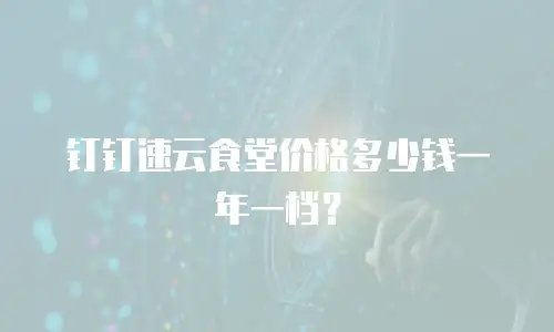 钉钉速云食堂价格多少钱一年一档？