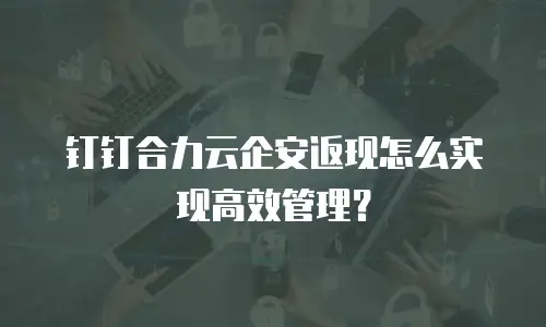 钉钉合力云企安返现怎么实现高效管理？