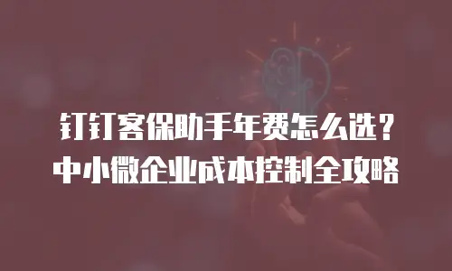钉钉客保助手年费怎么选？中小微企业成本控制全攻略