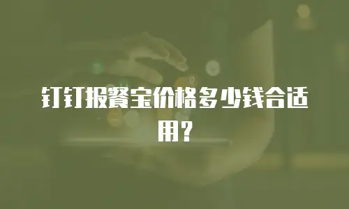 钉钉报餐宝价格多少钱合适用？