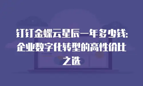 钉钉金蝶云星辰一年多少钱：企业数字化转型的高性价比之选