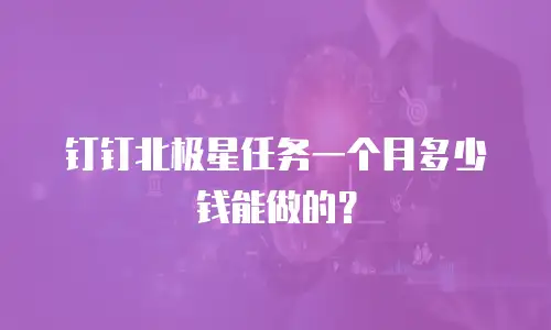 钉钉北极星任务一个月多少钱能做的？