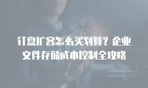 钉盘扩容怎么买划算？企业文件存储成本控制全攻略