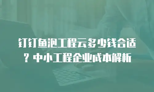 钉钉鱼泡工程云多少钱合适？中小工程企业成本解析