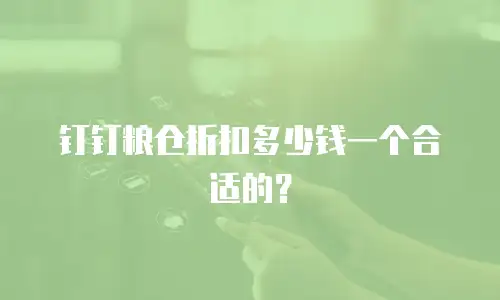 钉钉粮仓折扣多少钱一个合适的？