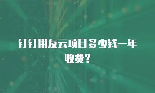 钉钉用友云项目多少钱一年收费？