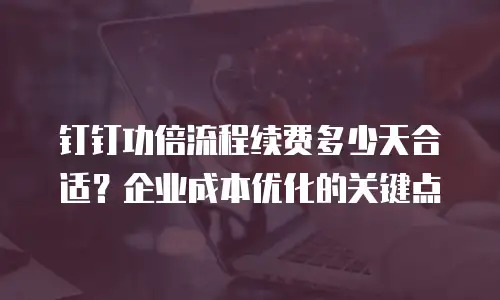 钉钉功倍流程续费多少天合适？企业成本优化的关键点