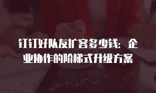 钉钉好队友扩容多少钱：企业协作的阶梯式升级方案
