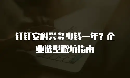 钉钉安科兴多少钱一年？企业选型避坑指南