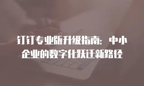 钉钉专业版升级指南：中小企业的数字化跃迁新路径