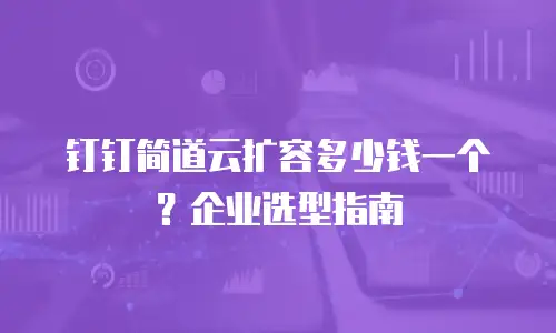 钉钉简道云扩容多少钱一个？企业选型指南