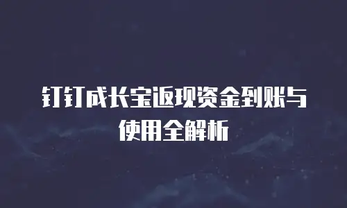 钉钉成长宝返现资金到账与使用全解析