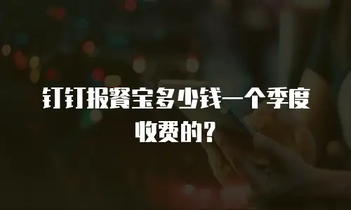 钉钉报餐宝多少钱一个季度收费的？