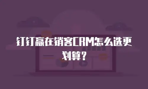 钉钉赢在销客CRM怎么选更划算？