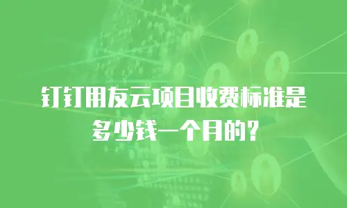 钉钉用友云项目收费标准是多少钱一个月的？