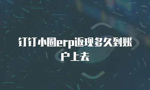 钉钉小圈erp返现多久到账户上去