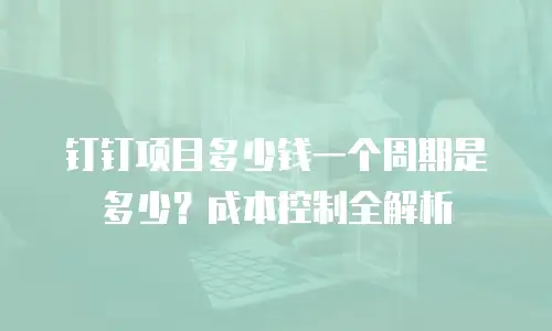 钉钉项目多少钱一个周期是多少？成本控制全解析