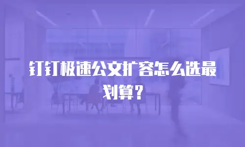 钉钉极速公文扩容怎么选最划算？