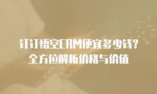 钉钉悟空CRM便宜多少钱？全方位解析价格与价值