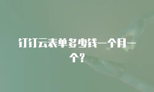 钉钉云表单多少钱一个月一个？