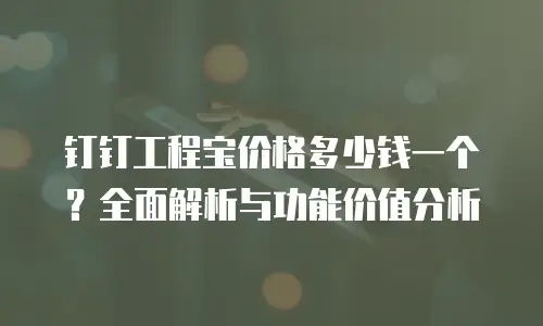 钉钉工程宝价格多少钱一个？全面解析与功能价值分析