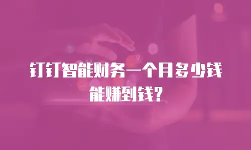 钉钉智能财务一个月多少钱能赚到钱？