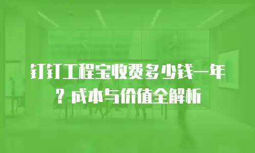 钉钉工程宝收费多少钱一年？成本与价值全解析