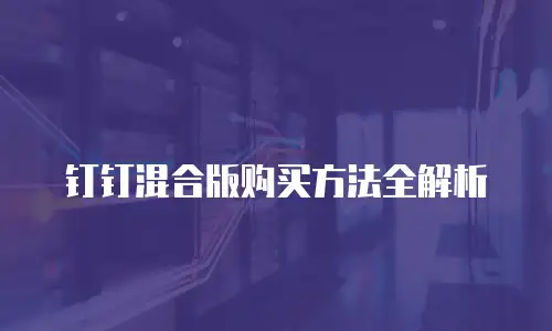 钉钉混合版购买方法全解析