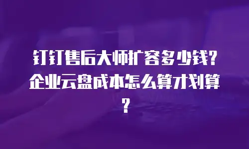 钉钉售后大师扩容多少钱？企业云盘成本怎么算才划算？