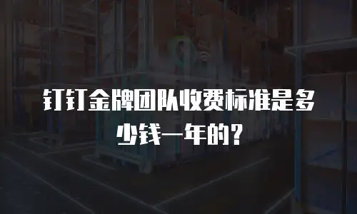 钉钉金牌团队收费标准是多少钱一年的？