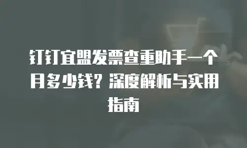 钉钉宜盟发票查重助手一个月多少钱？深度解析与实用指南