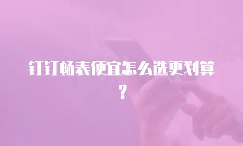 钉钉畅表便宜怎么选更划算？