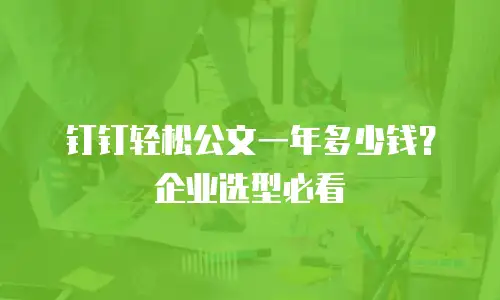 钉钉轻松公文一年多少钱？企业选型必看
