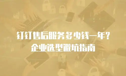 钉钉售后服务多少钱一年？企业选型避坑指南