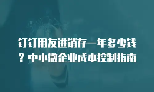 钉钉用友进销存一年多少钱？中小微企业成本控制指南