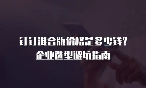 钉钉混合版价格是多少钱？企业选型避坑指南