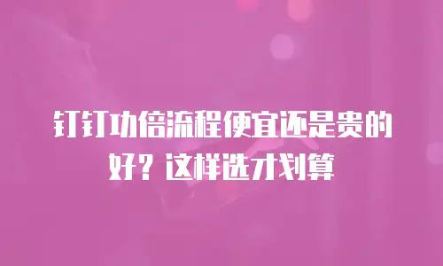 钉钉功倍流程便宜还是贵的好？这样选才划算