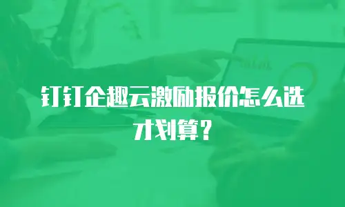 钉钉企趣云激励报价怎么选才划算？