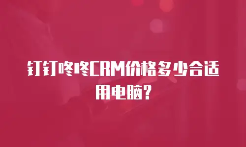 钉钉咚咚CRM价格多少合适用电脑？