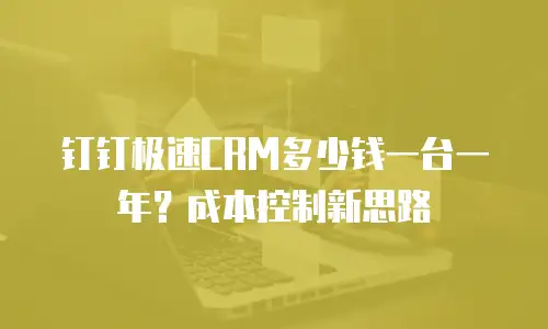 钉钉极速CRM多少钱一台一年？成本控制新思路