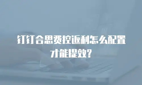 钉钉合思费控返利怎么配置才能提效？