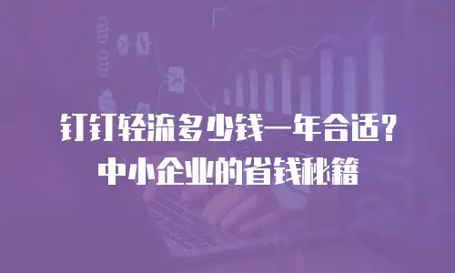 钉钉轻流多少钱一年合适？中小企业的省钱秘籍