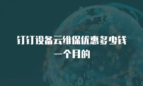 钉钉设备云维保优惠多少钱一个月的