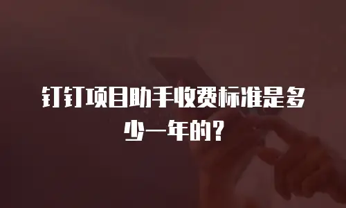 钉钉项目助手收费标准是多少一年的？