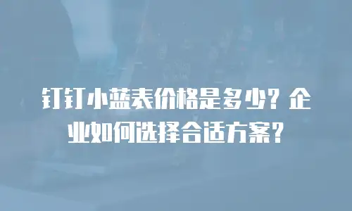 钉钉小蓝表价格是多少？企业如何选择合适方案？