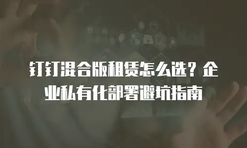 钉钉混合版租赁怎么选？企业私有化部署避坑指南