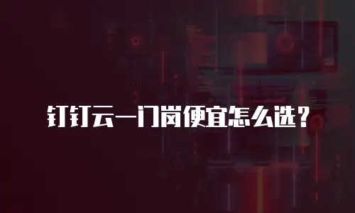 钉钉云一门岗便宜怎么选？