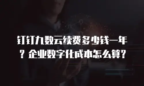 钉钉九数云续费多少钱一年？企业数字化成本怎么算？