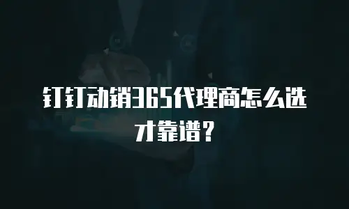 钉钉动销365代理商怎么选才靠谱？
