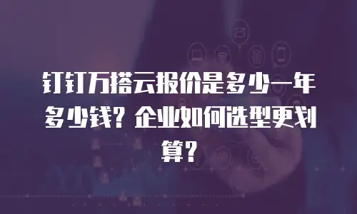 钉钉万搭云报价是多少一年多少钱？企业如何选型更划算？